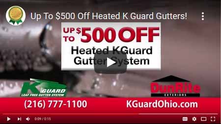 K-Guard Leaf Free Gutters in Macedonia, Ohio - NEVER climb a ladder or climb around on your roof again - the only 100% clog-free gutter system