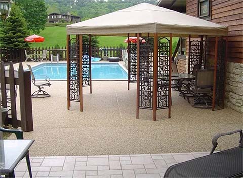 Pebblestone Concrete Resurfacing - Northeast Ohio - Epoxy based stone flooring for garages, basements, Patios, Walkways & More